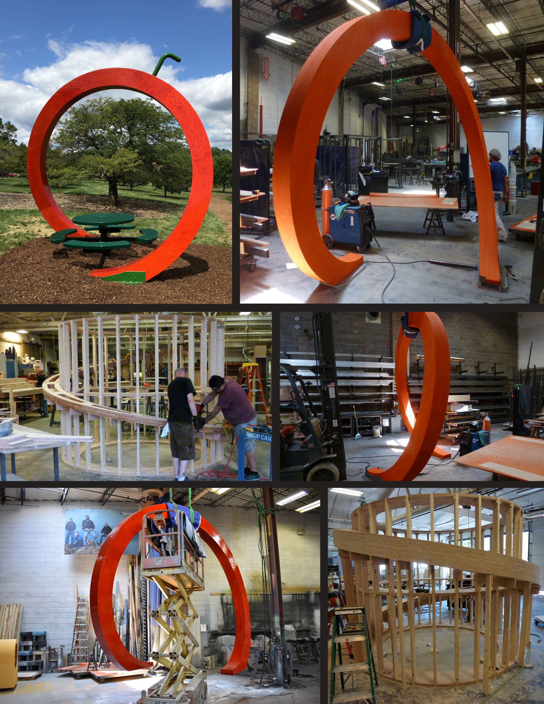 Custom Woodworking and Fabrication of the Crab Apple Sculpture at Morton Arboretum